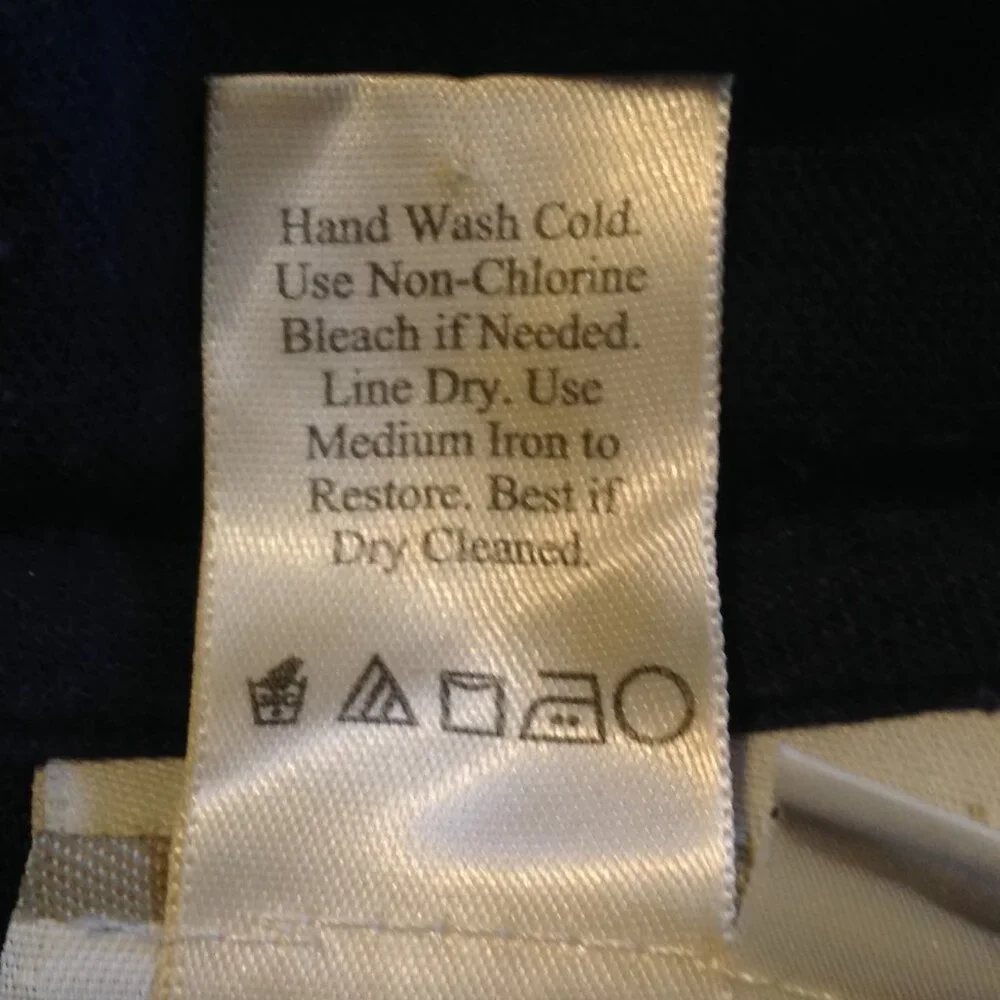 Coldwater Creek L Navy/White cross Stitch Wide Lapel Tunic Eclectic Granny Chic - Picture 5 of 5